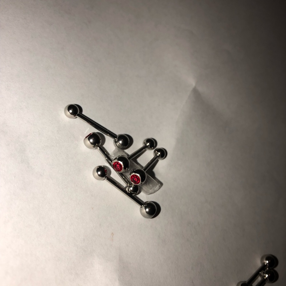 Birth stone tongue ring January